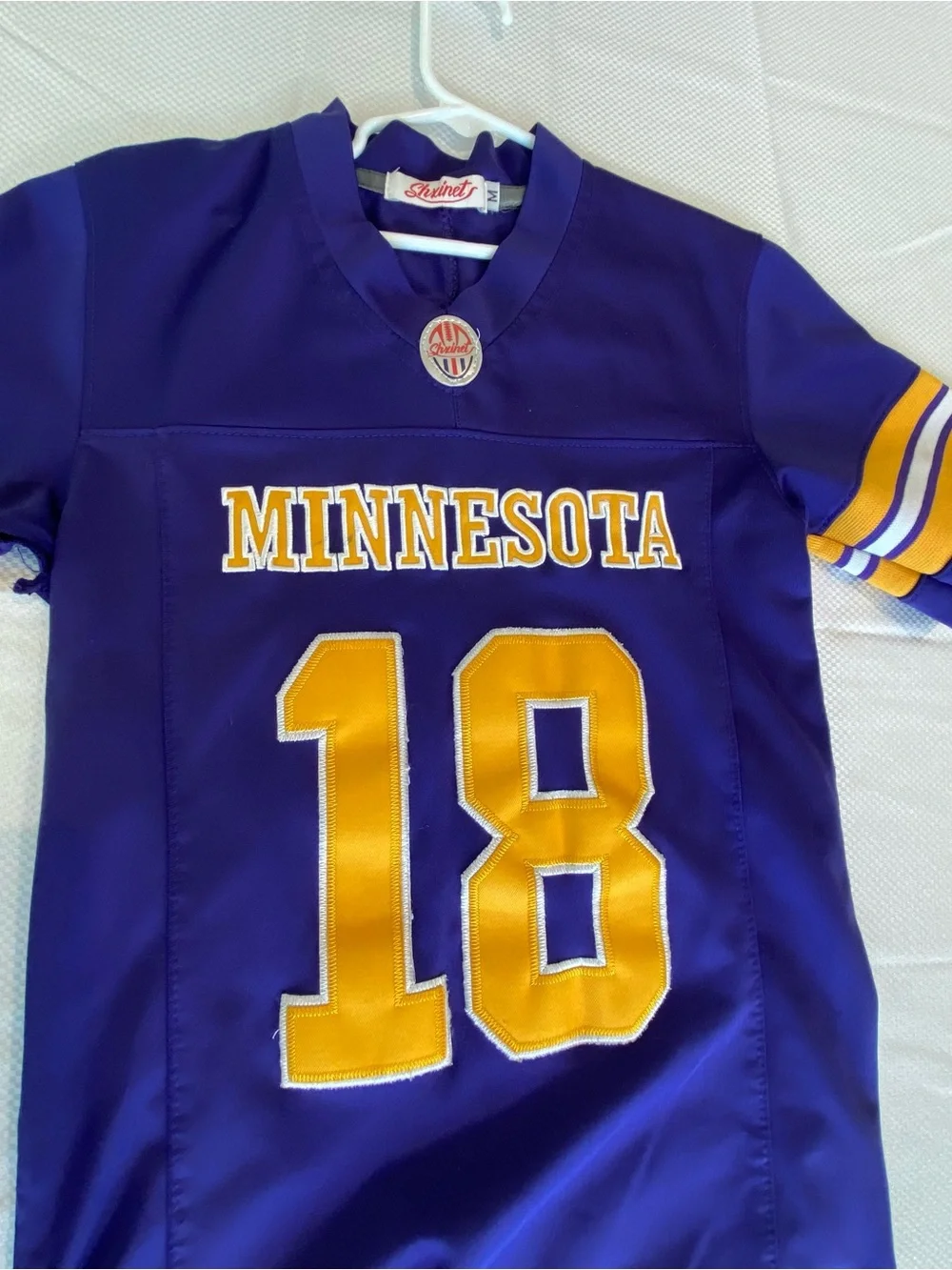 Kids Minnesota Vikings Purple Jersey Top - Gold Number 18 - Jefferson- boys M